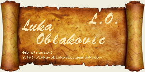 Luka Oblaković vizit kartica